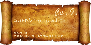 Csiffáry István névjegykártya