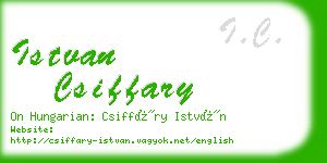 istvan csiffary business card